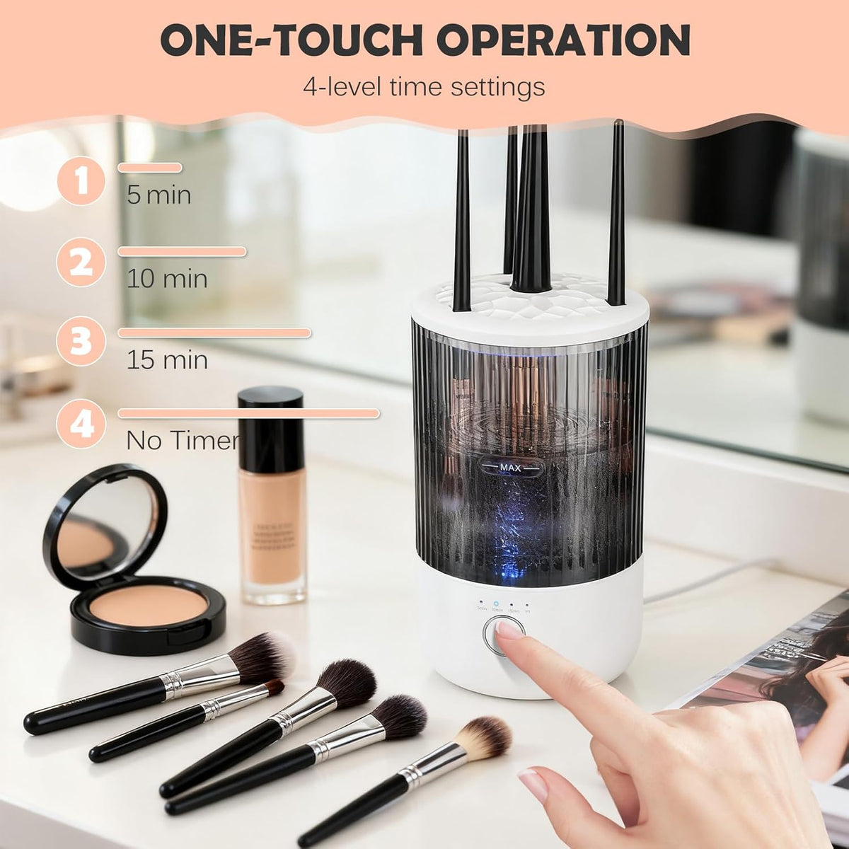 Electric Makeup Brush Cleaner Machine,Powerful Spinner Washer