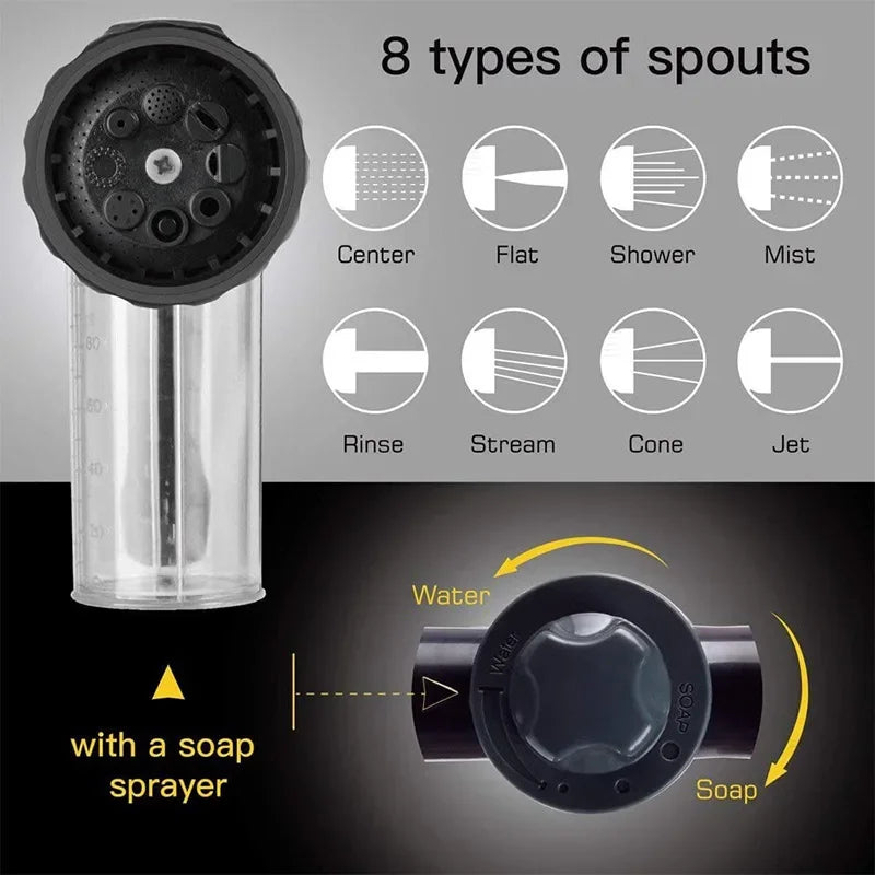 Multifunctional Adjustable Foam Car Washing Water Gun with Foam Container