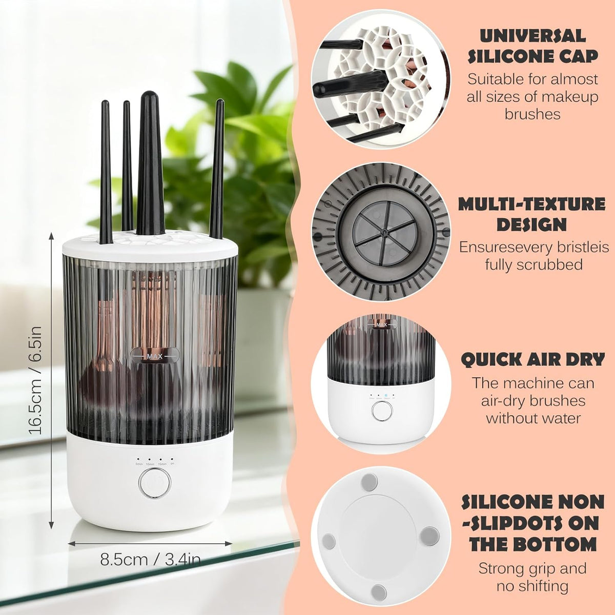 Electric Makeup Brush Cleaner Machine,Powerful Spinner Washer