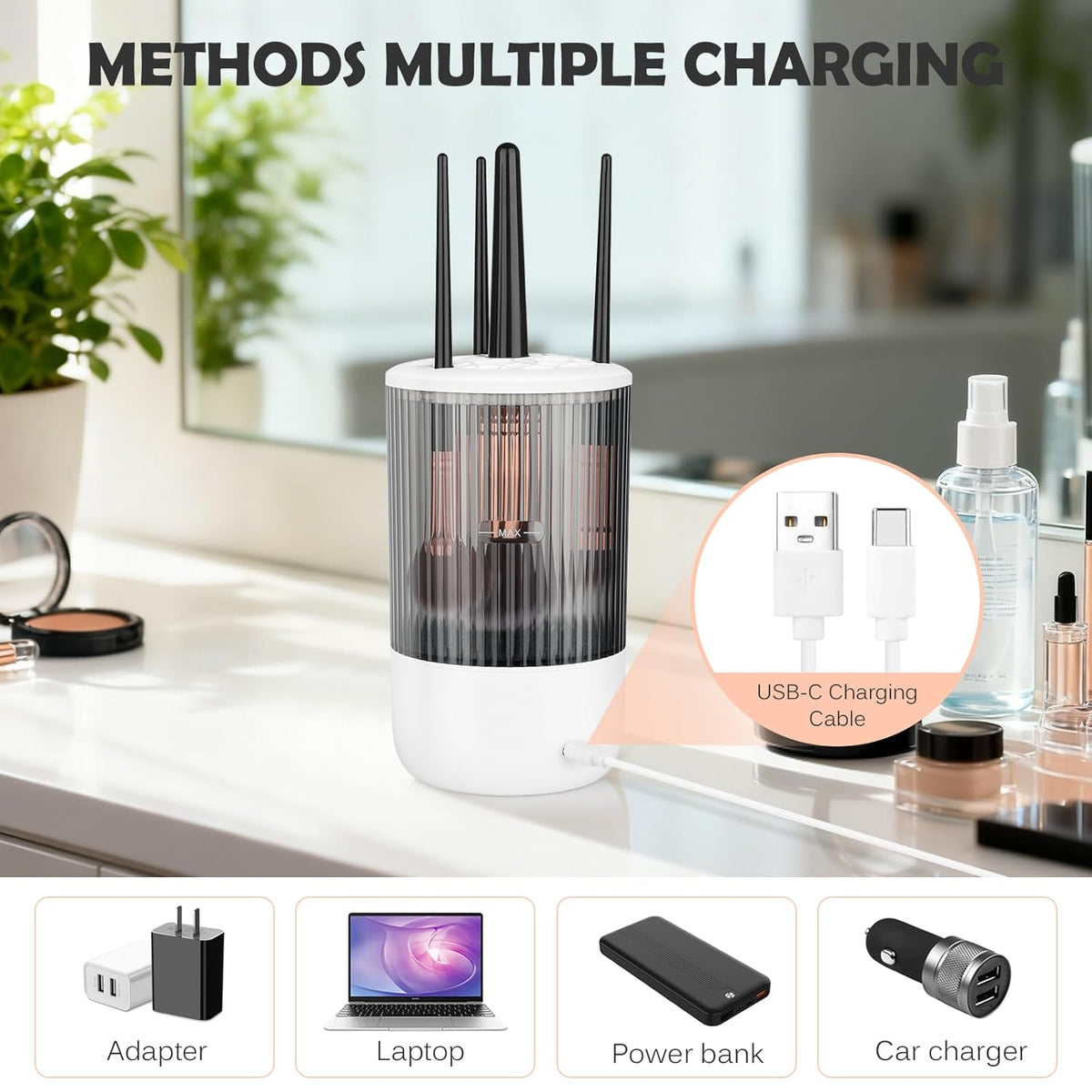 Electric Makeup Brush Cleaner Machine,Powerful Spinner Washer