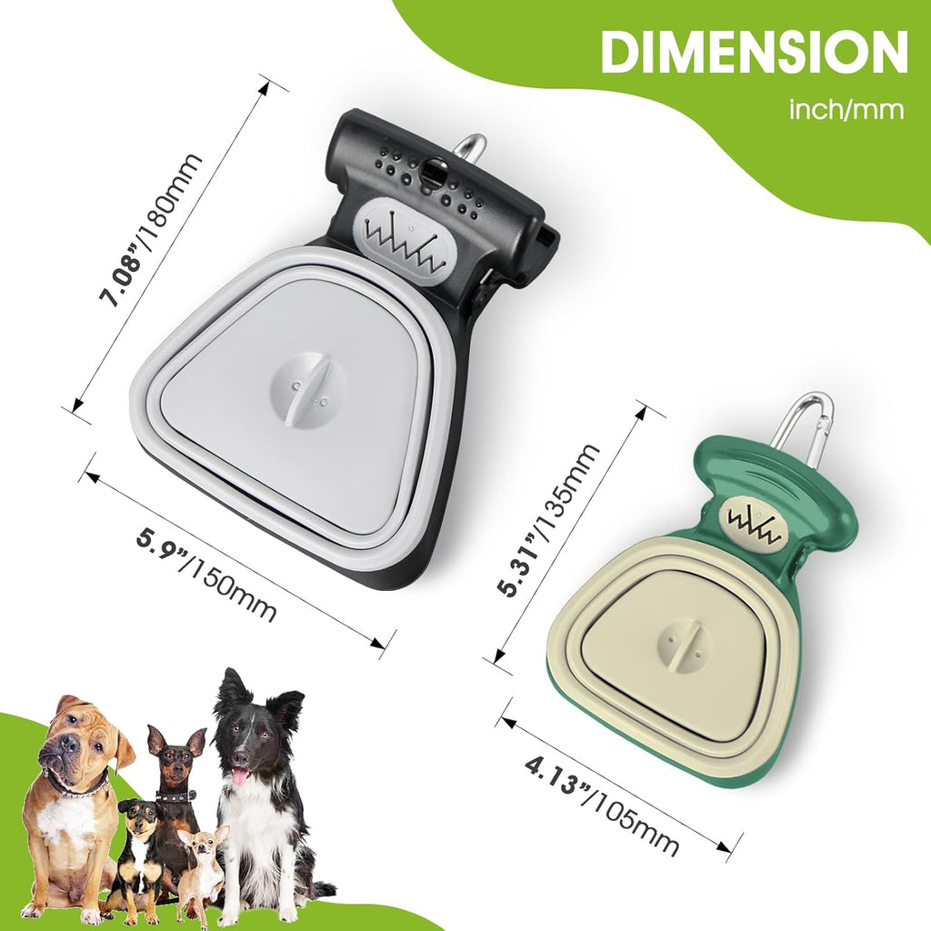 SUPERDESIGN Dog Pooper Scooper, Pooper Scooper for Small and Large Dogs, Dog Poop Scooper for Yard, Pooper Scooper with Bag Attachment and Leash Clip, Ideal for Walks, Travel and Camping (Large,Black)