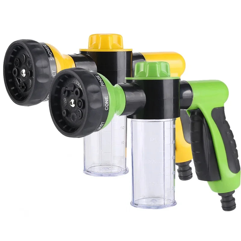 Multifunctional Adjustable Foam Car Washing Water Gun with Foam Container