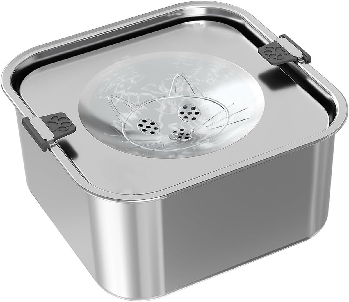 Dog Water Bowl No Spill, 3L/101Oz Stainless Steel Slow Feeder Dog Bowl with Floating Disk, Spill Proof Dog Water Bowl Dispenser for Messy Drinkers, anti Splash Large Dog Bowl with Filter