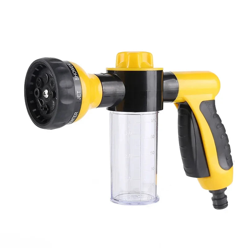 Multifunctional Adjustable Foam Car Washing Water Gun with Foam Container