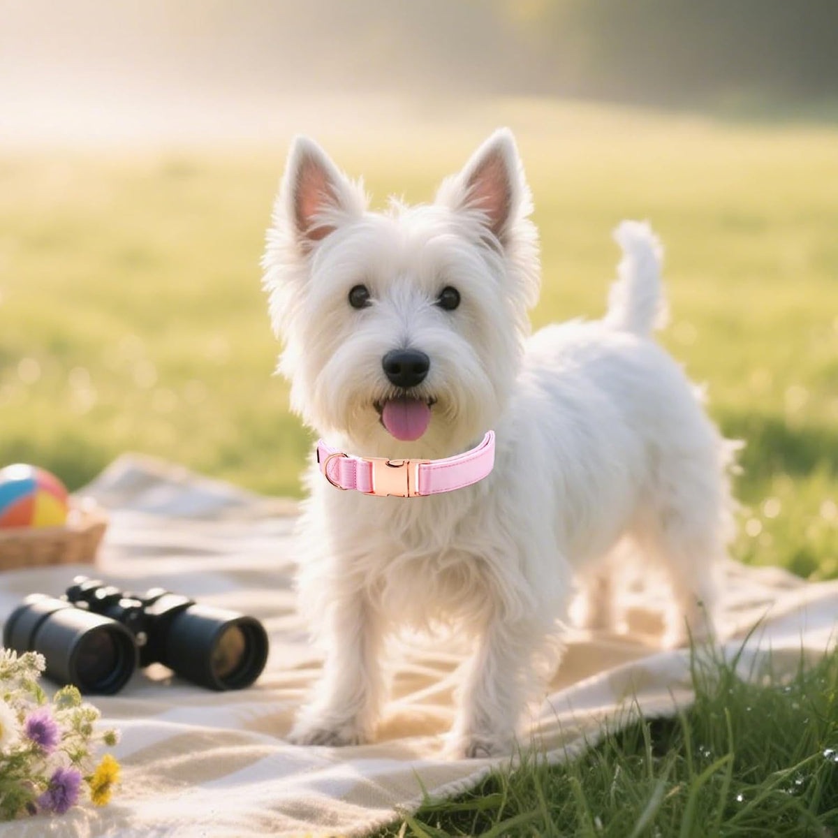 Pink Silk Dog Collar - Super Soft Fabric, Ideal Gift for Girl Dogs, Elegant Rose Gold Buckle Adjustable Small Medium Large Sizes - Pet Fashion Accessory, XL